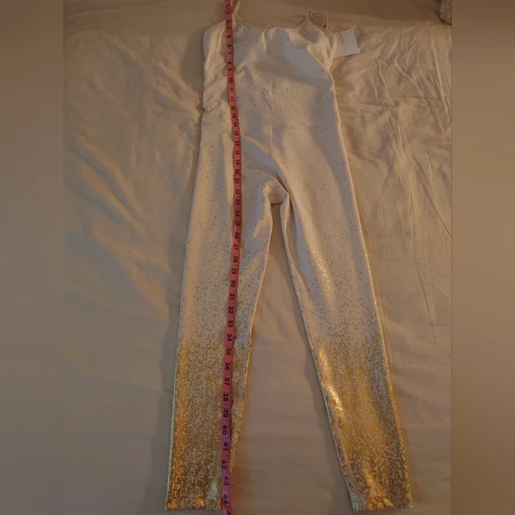NWT Gold Ivory BEYOND YOGA Alloy Ombre Elevation Jumpsuit S Carbon38 Small HTF - Picture 2 of 11